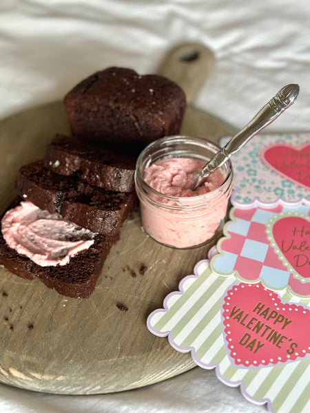 Gluten Free Chocolate Zucchini Bread with Fresh Strawberry Frosting